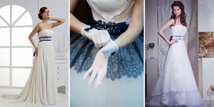 Esküvői ruha kék öv szép stílusok és modellek fotók