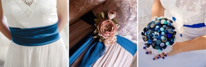 Esküvői ruha kék öv szép stílusok és modellek fotók