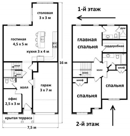 A második emeleten egy családi ház lehetőségeket elrendezés és design (34 fotó)