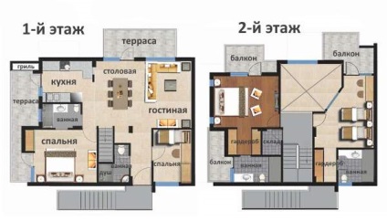 A második emeleten egy családi ház lehetőségeket elrendezés és design (34 fotó)