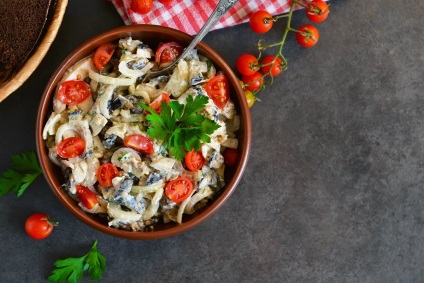 10 receptek finom saláták pácolt gombát, ország konyha () (saláta recept) 10 receptek ízletes saláták marinált gombák, ország konyha ()