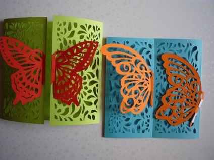 Áttört kártyák Butterfly - otthon, kézzel készített