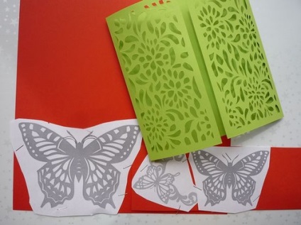 Áttört kártyák Butterfly - otthon, kézzel készített
