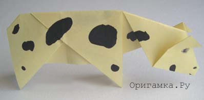 Cow papír - összecsukható technika számok Moduláris origami lépésről lépésre képek 1