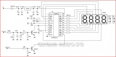 Digitális fordulatszámmérő az AVR mikrokontroller (attiny2313), áramkör-autók - kézműves autók a kezüket