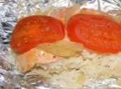 Trout kemencében sült (sült) Trout sült a kemencében