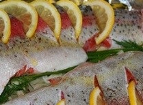Trout kemencében sült (pisztráng) Trout sült a kemencében