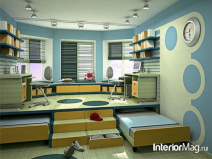 Élet és gyerekek ugyanabban a szobában - ötleteket belsőépítészeti