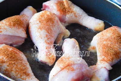 Csirke lábak leveles tészta - a recept egy fotó