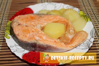 Lazac egy dupla kazán hasznos piros hal, fotó recept, gyermek receptek, ételek