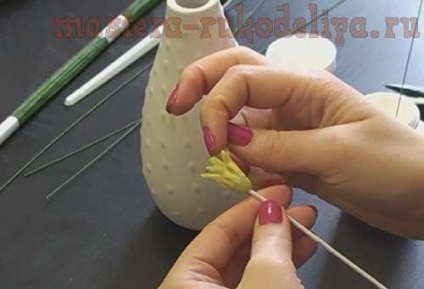 Mester osztályban kerámia sárga tulipán virág design (kerámia virág mester osztály) Mesterkurzus kerámia virág design sárga tulipán