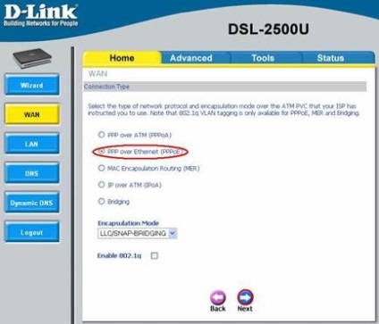 Beállítás-adsl modem d-link dsl-2500u Router Mode