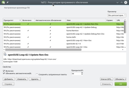 Beállítása openSUSE 42 (OpenSUSE telepítés után) Beállítás openSUSE 42