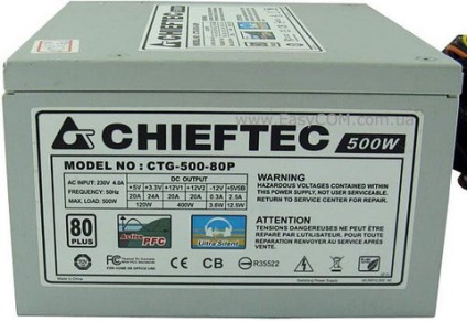 Áttekintés PSU CHIEFTEC CTG-500-80p - hivatalos honlapja gadget dizhital zónák