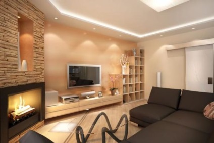 Díszítő nappali - egy fotó modern stílusban
