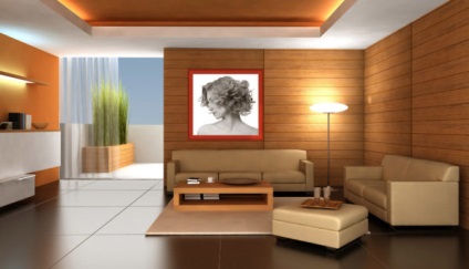 Díszítő nappali - egy fotó modern stílusban