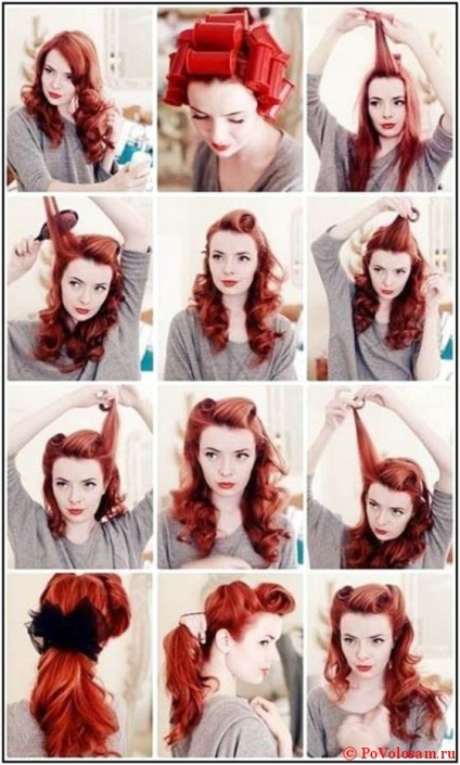 Pin-up frizurák, hogyan lehet a saját, fényképeit lépésről lépésre (do) Pin-up frizurák, hogyan lehet a saját, fényképeit lépésről lépésre