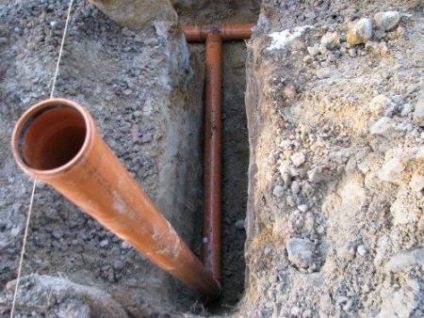 Fektetése szennyvízcsatorna csövek csatorna - csak (szóló, a technológia szóló szennyvízcsatorna csövek, hogyan kell helyesen feltett feküdt a földön) Fektetése szennyvízcsatorna csövek csatorna - csak