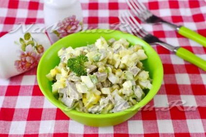 Saláta szív kovászos uborka, tojás, borsó recept