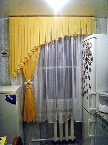 Függöny-arch a konyhába (36 fotó), hogyan lehet a saját kezét, video utasításokat a minta, fotó, ár