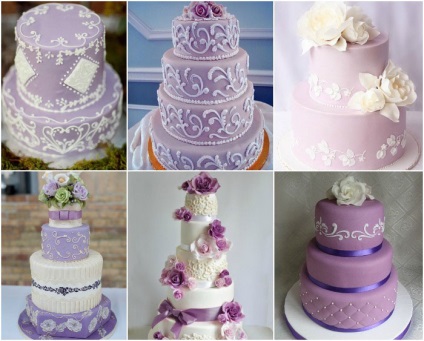 Lila esküvői torta - tervezési ötletek fotókkal