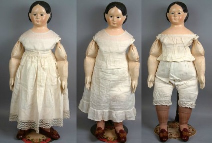 Antik babák készült papírmasé Lyudviga Greynera