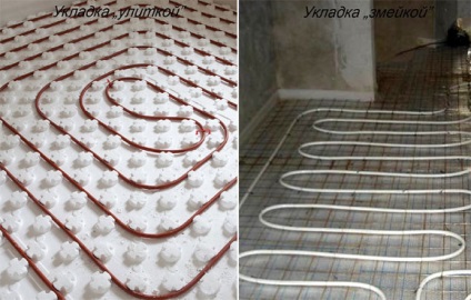 Fektetése padlófűtés csövek, hogy hogyan javítsa ki a csövek közti távolság, és kiválasztani az átmérő