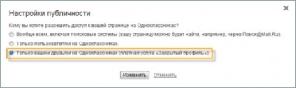 A szolgáltatás „zárt profil” című osztálytársai ru
