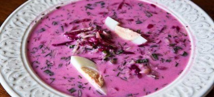 Hideg borscs - recept céklát, kolbász, joghurt, marha- és sóska (kolbász) Hideg borscs - recept céklát, kolbász, joghurt, marha- és sóska