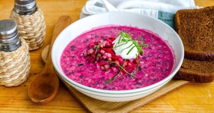 Hideg borscs - recept céklát, kolbász, joghurt, marha- és sóska (kolbász) Hideg borscs - recept céklát, kolbász, joghurt, marha- és sóska