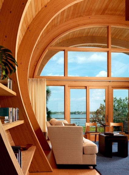 Belsejében egy fából készült ház - egy modern design fotók hírek tervezés