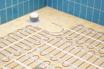 Hogyan lehet a fürdőszobában padlófűtés telepítés típusok és elveket, javítási és design a fürdőszobában