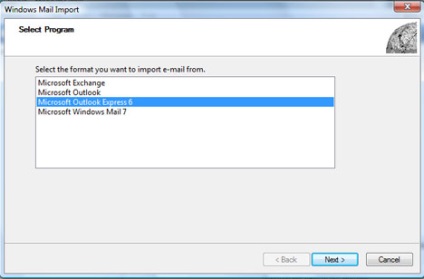 Migrációs Outlook Express a Windows Mail