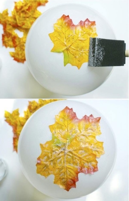 Crafts természetes anyagokból kezüket őszi képekkel