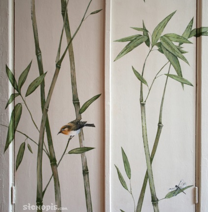 Falfestés - bambusz cserjések