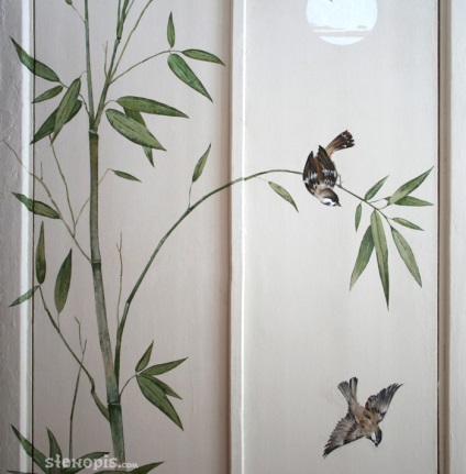 Falfestés - bambusz cserjések