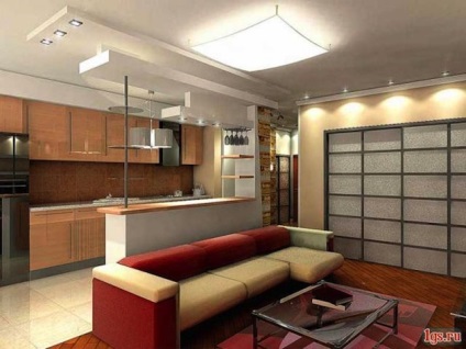 A stílusos design modern konyha-stúdió - egy művelt döntést haladó emberek