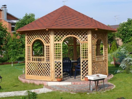 Típusú pavilonok - 50 kép a legjobb tervez a modern pergolák (arbors) Típusú pavilonok - 50 kép a legjobb tervez a modern pavilonban