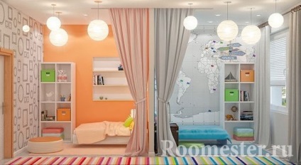 Дитяча кімната для різностатевих дітей - найкращі фото ідеї інтер'єру
