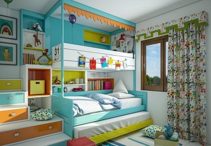 Дизайн дитячої кімнати для різностатевих дітей (52 фото)
