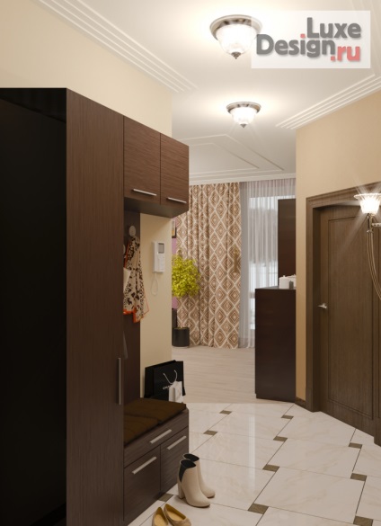 Belsőépítészet projekt egy hálószobás lakás a lakóépület „Country negyed” a Romanova Irina