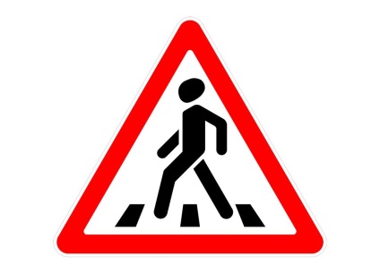 Közlekedési tábla „gyalogos átkelés”, és mindent meg kell tudni róla autós