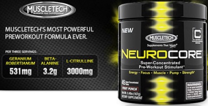 Hogyan kell szedni a predtrenik neurocore származó MuscleTech, annak összetétele és eltéréseket más