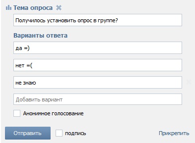 Hogyan készítsünk egy felmérést minden VKontakte