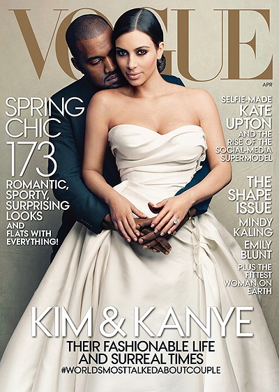Kim Kardashian és Kanye West a borítón a magazin Anny Vintur közé Whisperer (Kanye) Kim Kardashian és Kanye West a borítón a magazin Anny Vintur kedvenc, pletyka