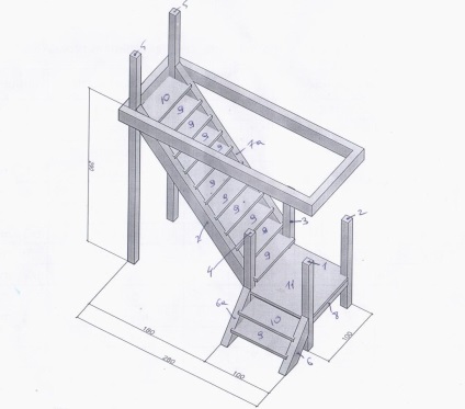 Lépcsőn egy platform kezével a házban a verandán a gyermek fotó, a második emeleten, a