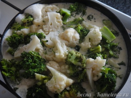 Hal a tejszín, a recept egy fotót hal krém kemencében sült zöldségekkel