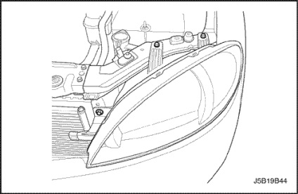 Ki- és beszerelése a blokk-lámpák, a lámpa cseréje fényszóró Chevrolet Lacetti chevrole lachetti (Daewoo dzhenra)