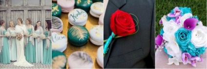 Esküvő a türkizkék színű képek, design, ötletek, meghívók