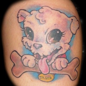 Kutya tetoválás jelenti - a szó egy szimbólum, a lányok és fiúk